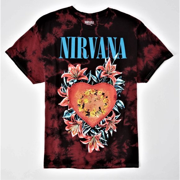 Nirvana Heart Shaped Box Tie Dye grunge punk rock Official T-Shirt L NWT - Picture 1 of 3